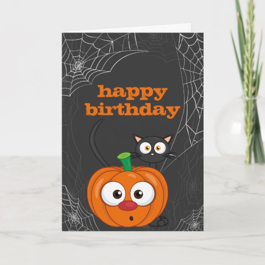 カウトnキャッ不気味ト パンプキンハロウィーン誕生日 カード Zazzle Co Jp