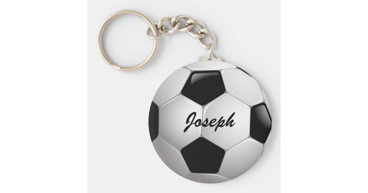 カスタマイズ可能なサッカーボール キーホルダー Zazzle Co Jp