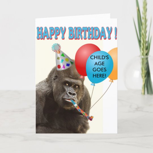 カスタマイズ可能なgorilla誕生日カード カード Zazzle Co Jp
