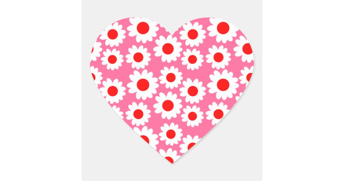 カスタマイズ可能なgroovyデイジー ハートシール Zazzle Co Jp