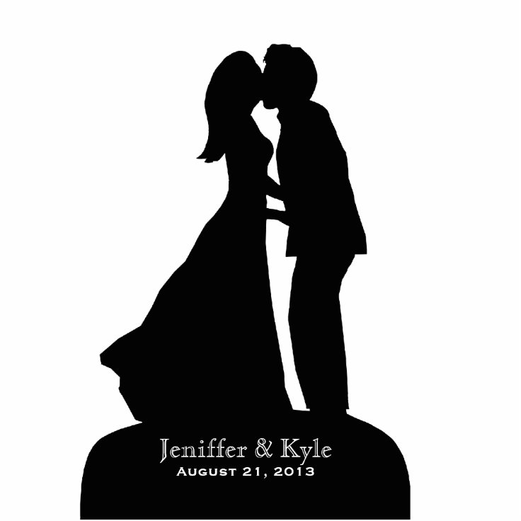 カスタムな花嫁及び新郎のシルエットのキスをするな結婚式 フォトスカルプチャー Zazzle Co Jp
