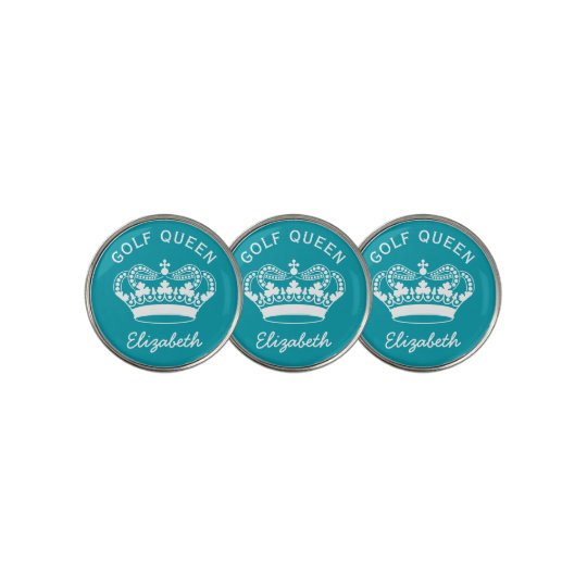 カスタムゴルフクイーンティール 緑がかった色 クラウン ゴルフボールマーカー Zazzle Co Jp