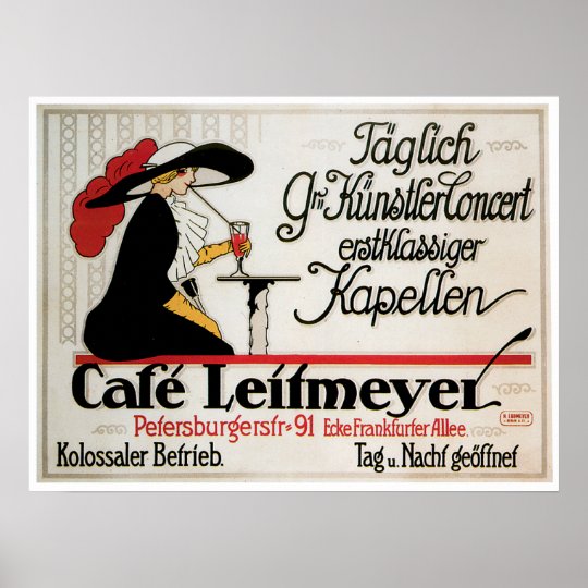 カフェのleitmeyerのヴィンテージのカフェの飲み物の広告の芸術 ポスター Zazzle Co Jp