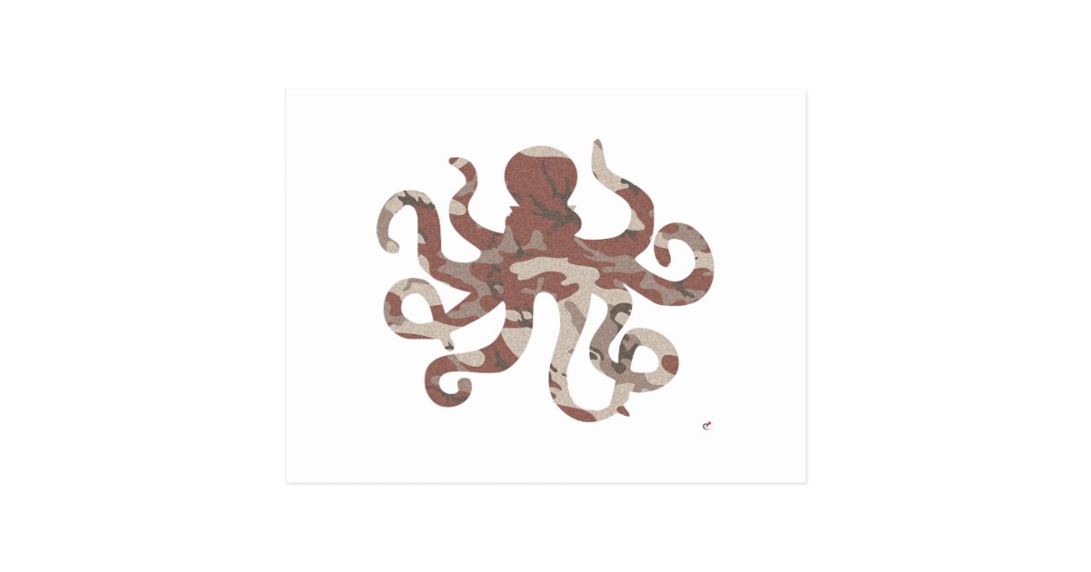 カムフラージュのタコのシルエット ポストカード Zazzle Co Jp