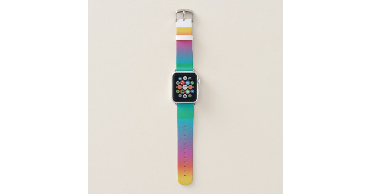 カラフルでかわいい虹のグラデーションな色 Apple Watchバンド Zazzle Co Jp