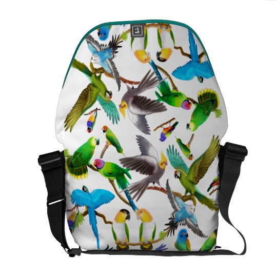 カラフルなペット鳥の人力車のメッセンジャーバッグ メッセンジャーバッグ Zazzle Co Jp