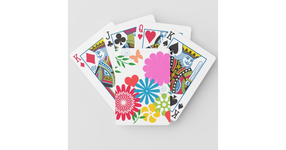 カラフルな春の花柄 バイスクルトランプ Zazzle Co Jp カラフルな春の花柄 バイスクルトランプ Zazzle Co Jp