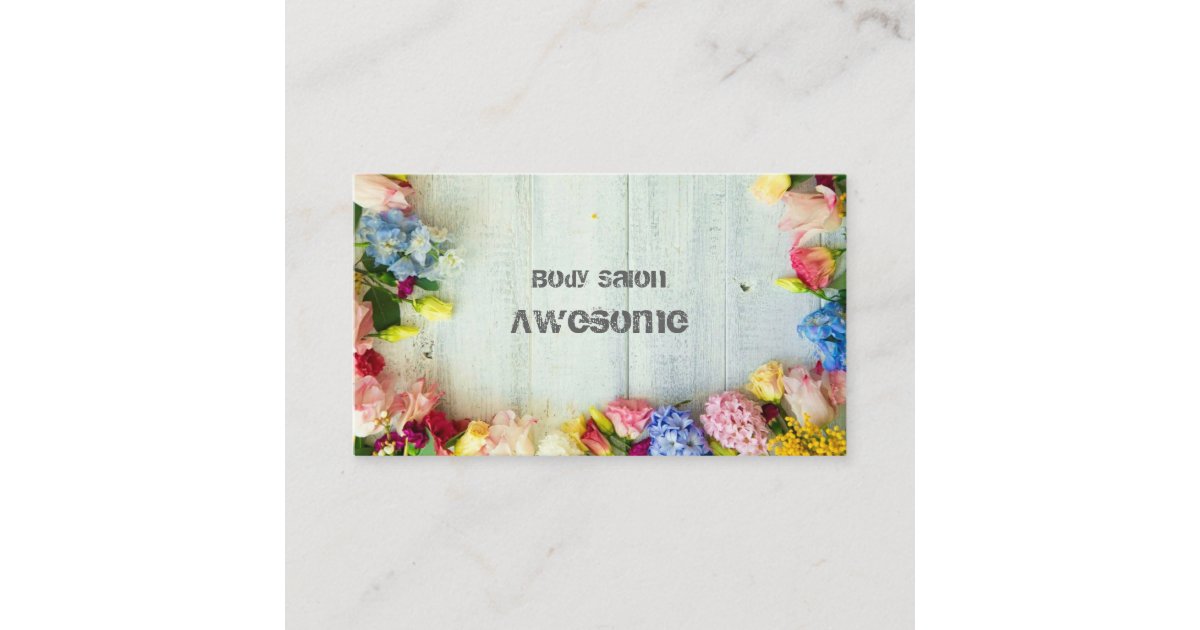 カラフルな花の明るくてカワイイデザイン 名刺 Zazzle Co Jp