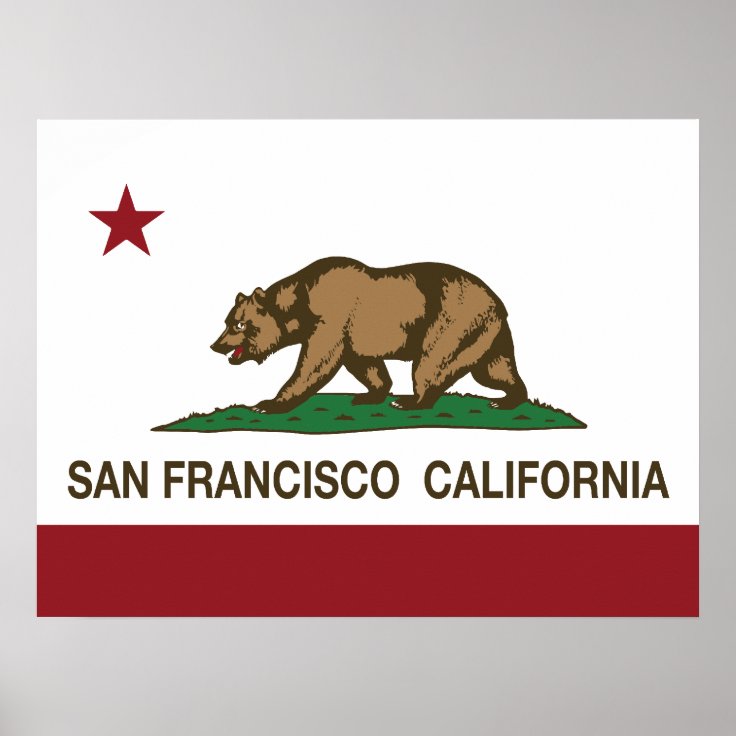 カリフォルニア州の旗サンフランシスコ ポスター | Zazzle.co.jp