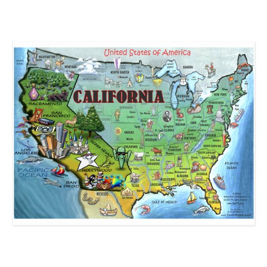 カリフォルニア米国地図 ポストカード Zazzle Co Jp