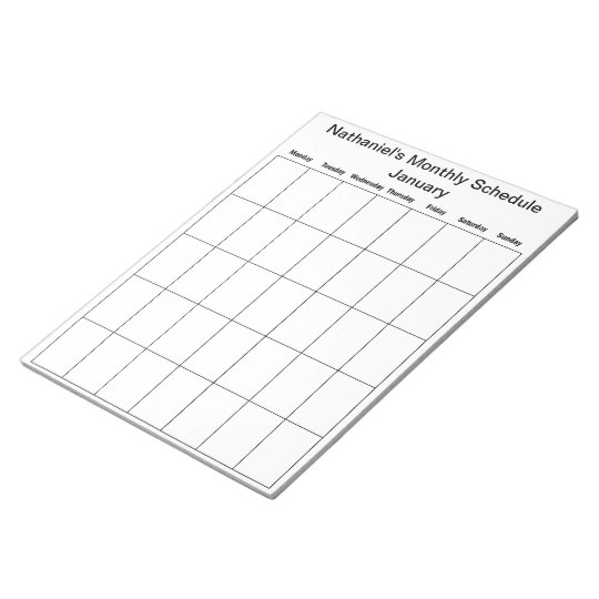 カレンダーのスケジュールのメモ帳を記入して下さい ノートパッド Zazzle Co Jp