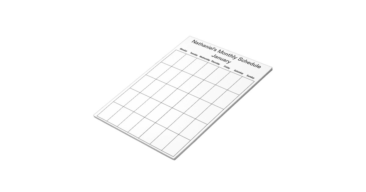 カレンダーのスケジュールのメモ帳を記入して下さい ノートパッド Zazzle Co Jp