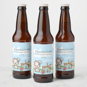 かわいいビール リキュールボトルラベル Zazzle Co Jp