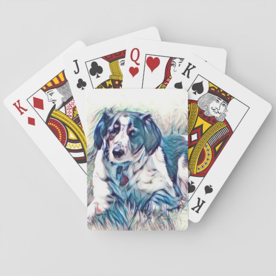 カードを遊んでいる美しい犬 トランプ Zazzle Co Jp