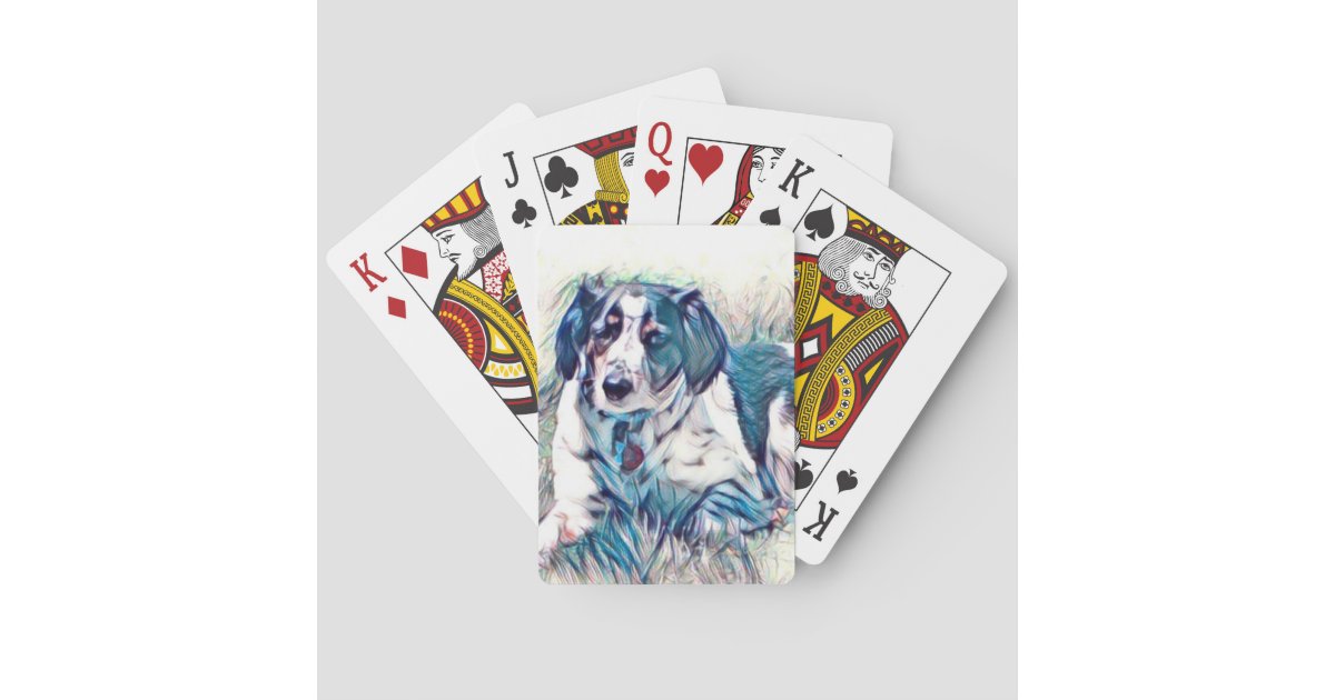 カードを遊んでいる美しい犬 トランプ Zazzle Co Jp