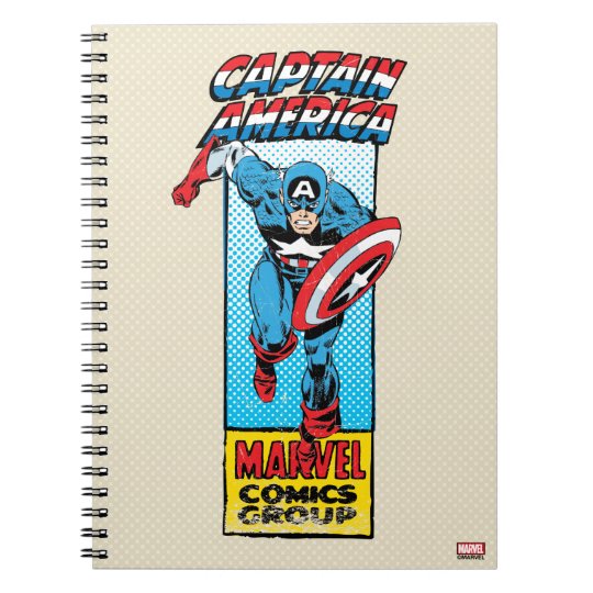 キャプテンアメリカレトロ漫画キャラクター ノートブック Zazzle Co Jp