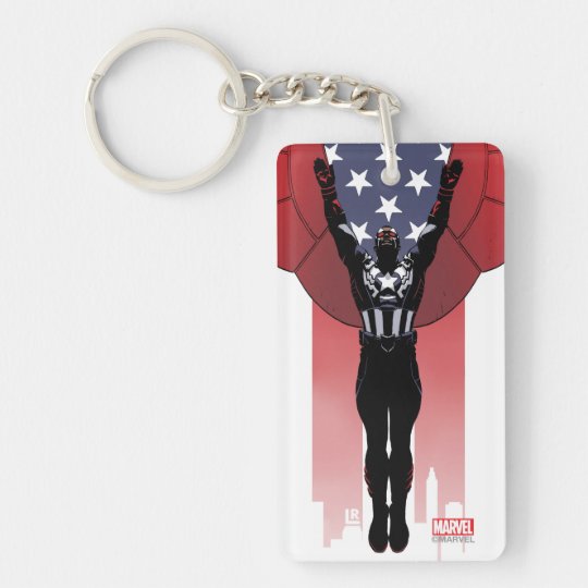 キャプテンアメリカ愛国シティグラフィック キーホルダー Zazzle Co Jp