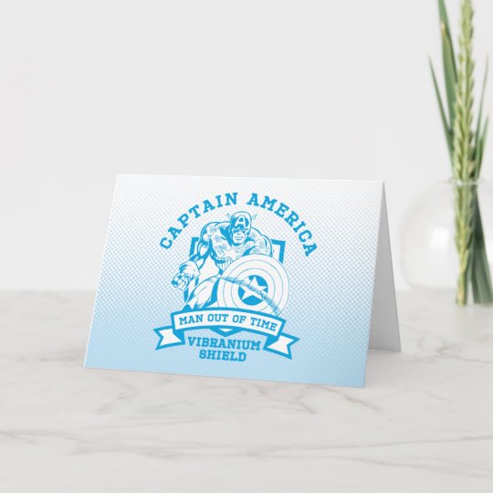 キャプテン アメリカ マン アウト オブ タイム コレジエート バッジ カード Zazzle Co Jp
