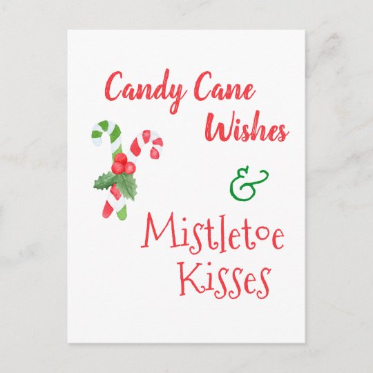 キャンディ ケーンの願い及びヤドリギのキスのクリスマス シーズンポストカード Zazzle Co Jp