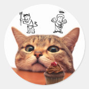 虹猫-猫の祈ること-猫-かわいい猫 スクエアシール  Zazzle.co.jp