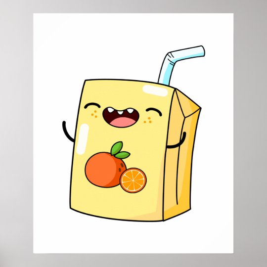 キュートかわいいオレンジジュース ポスター Zazzle Co Jp