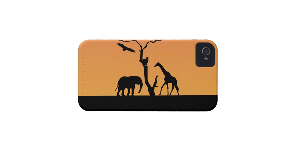 キリンのシルエットの日没のiphone 4ケースの仲間 Case Mate Iphoneケース Zazzle Co Jp