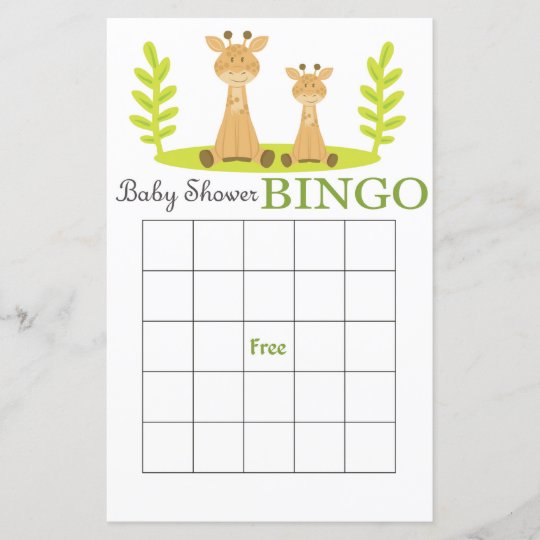 キリンベビーシャワービンゴカード Zazzle Co Jp