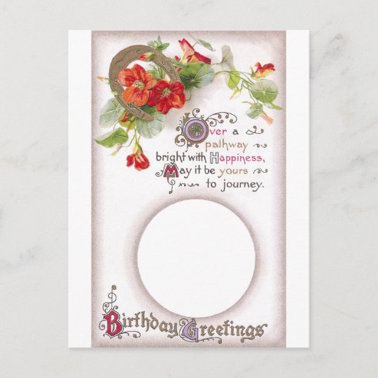 キンレンカのバースデー カードフレーム ポストカード Zazzle Co Jp