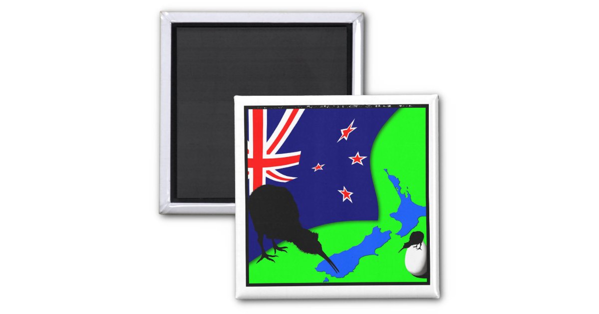 キーウィの鳥 卵及びニュージーランドの地図 スケッチ マグネット Zazzle Co Jp