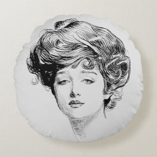 ギブソン ガールクッション ピロー Zazzle Co Jp