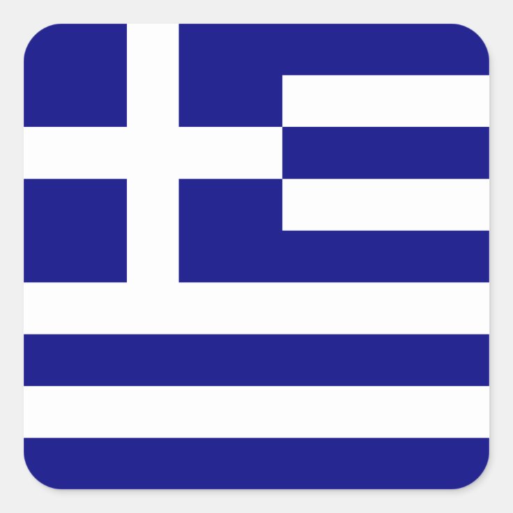 ギリシャの旗 スクエアシール Zazzle Co Jp