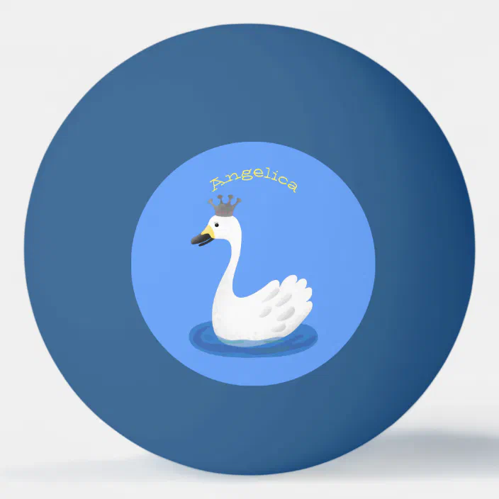 クラウンマンガを使ったかわいい白い白鳥 卓球ボール Zazzle Co Jp