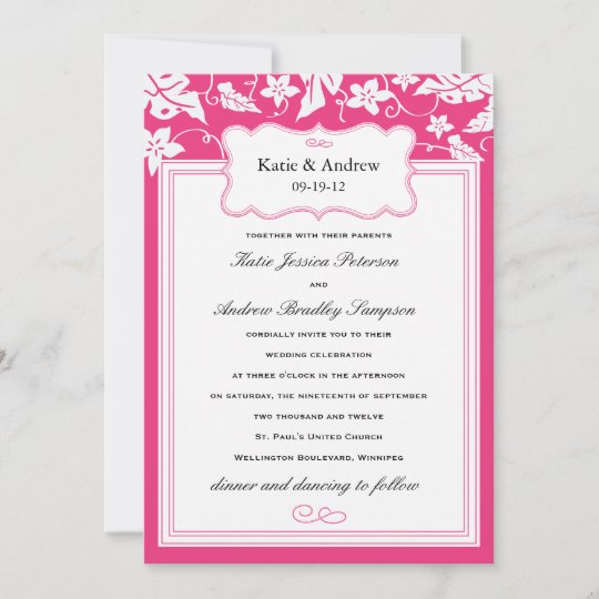 クラシックホットピンク結婚式招待状テンプレート 招待状 Zazzle Co Jp クラシックホットピンク結婚式招待状テンプレート 招待状 Zazzle Co Jp