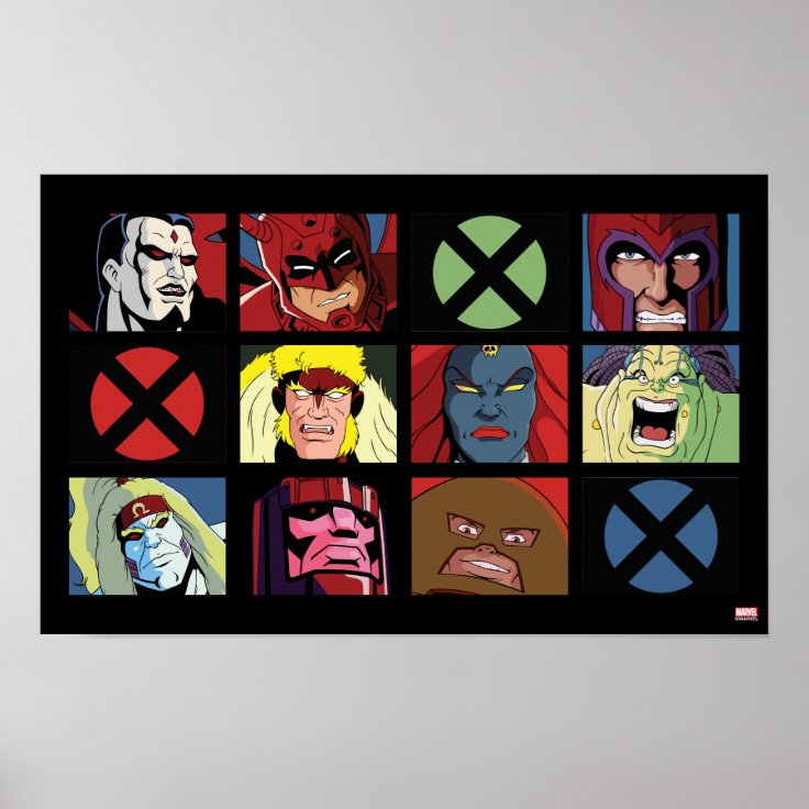 クラシックx メン X Men Villainキャラクター格子 ポスター Zazzle Co Jp