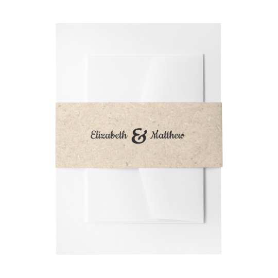 クラフト紙の素朴な結婚式招待状の腹バンド 招待状ベリーバンド Zazzle Co Jp
