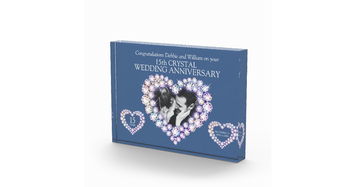 クリスタ結婚ルの記念ハート写真15年 表彰盾 Zazzle Co Jp