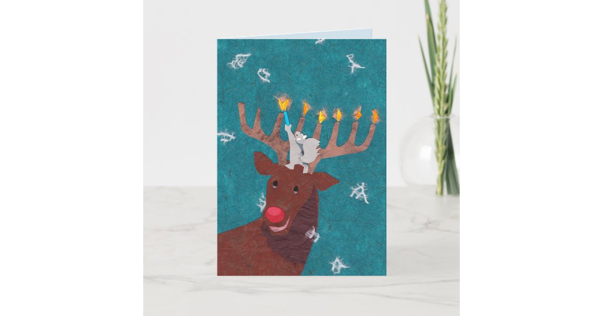 クリスマスおよびhannukahのためのトナカイの ユダヤ教 メノラー シーズンカード Zazzle Co Jp クリスマスおよびhannukahのためのトナカイの ユダヤ教 メノラー シーズンカード Zazzle Co Jp