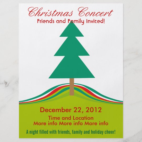 クリスマスコンサートのシンプルな休日の木 チラシ Zazzle Co Jp