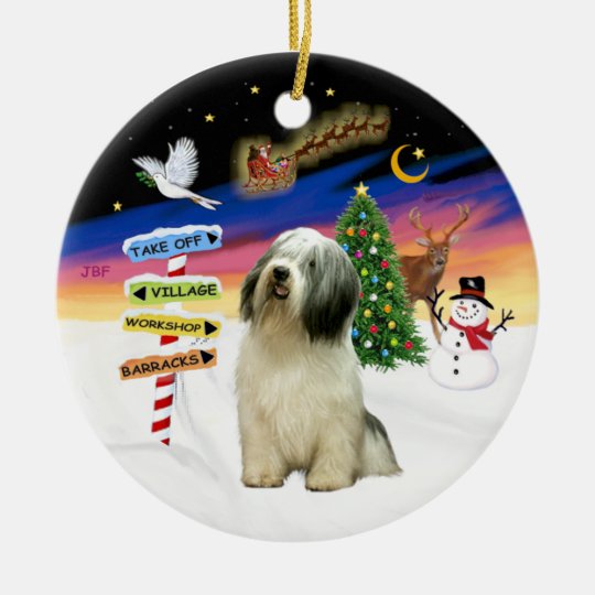 クリスマスシンボルや象徴 ポーランド低地の牧羊犬 セラミックオーナメント Zazzle Co Jp