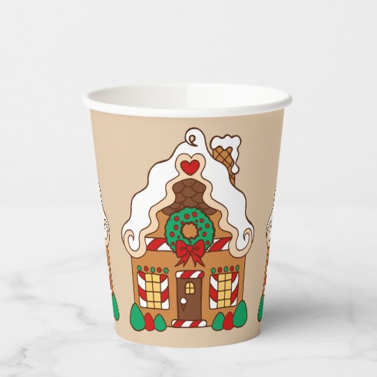 クリスマスジンジャーブレッドハウスコーヒードリンク紙 紙コップ Zazzle Co Jp
