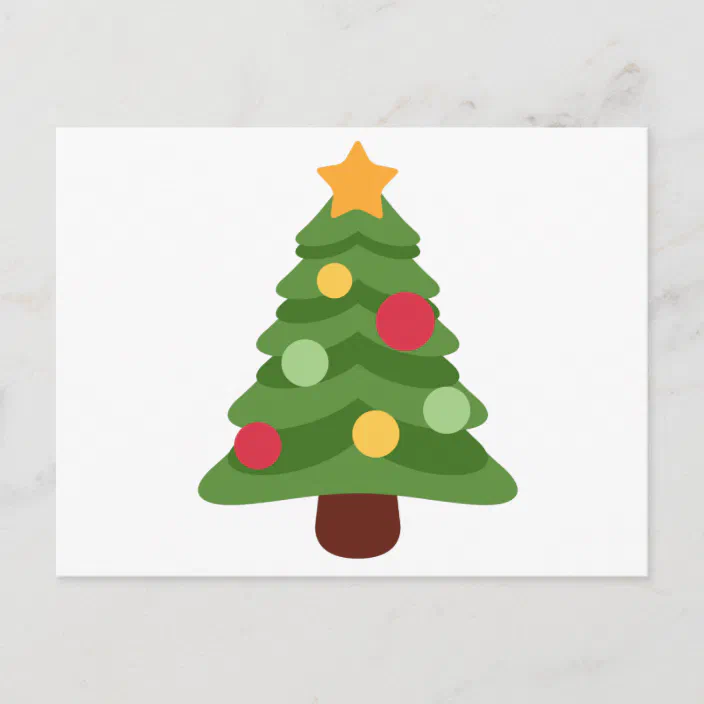 クリスマスツリーの絵文字 シーズンポストカード Zazzle Co Jp