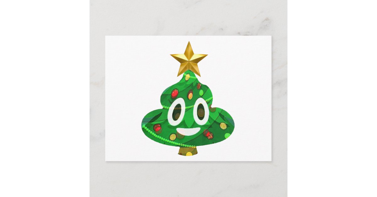 クリスマスツリーウンチ絵文字 シーズンポストカード Zazzle Co Jp