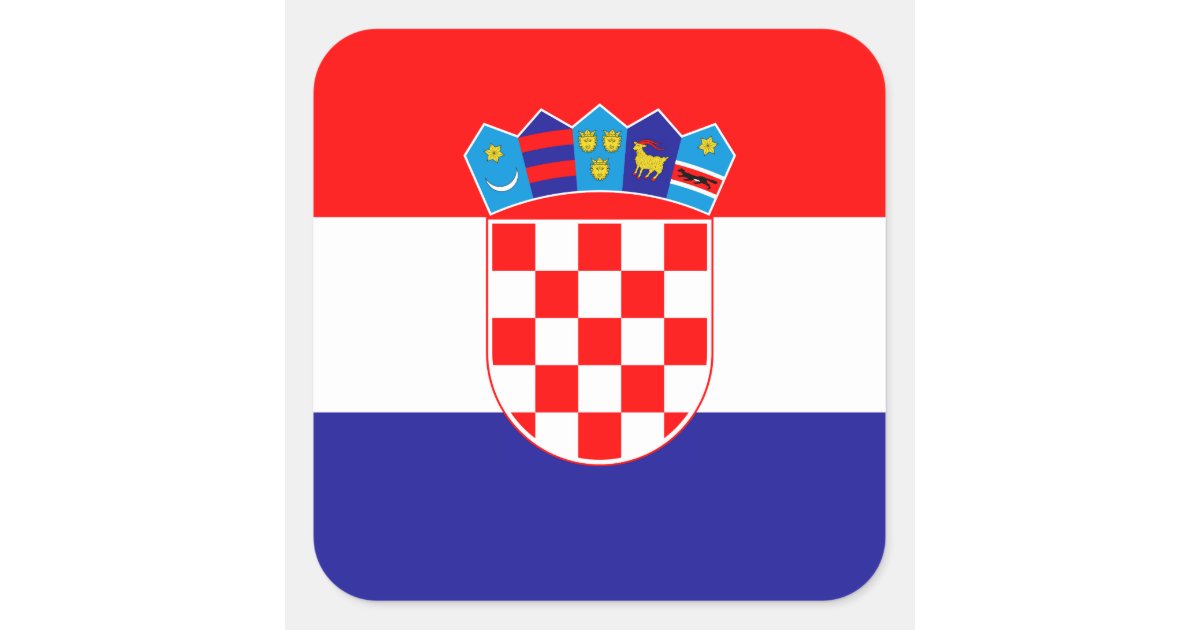 クロアチア クロアチアの国旗 スクエアシール Zazzle Co Jp