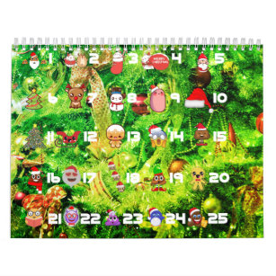 顔文字カレンダー 壁掛けカレンダー Zazzle Co Jp