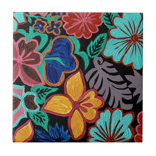 グアテマラの花 タイル Zazzle Co Jp
