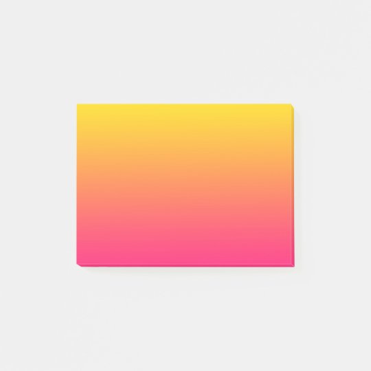 グラデーションな濃いピンクの色への日没の勾配の黄色 ポストイット Zazzle Co Jp