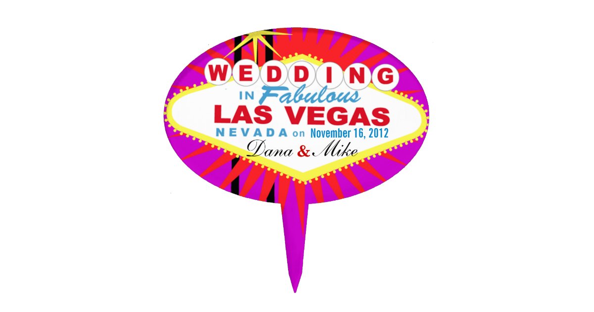 ケーキの上層のラスベガスの結婚式の印 ケーキピック Zazzle Co Jp ケーキの上層のラスベガスの結婚式の印 ケーキピック Zazzle Co Jp