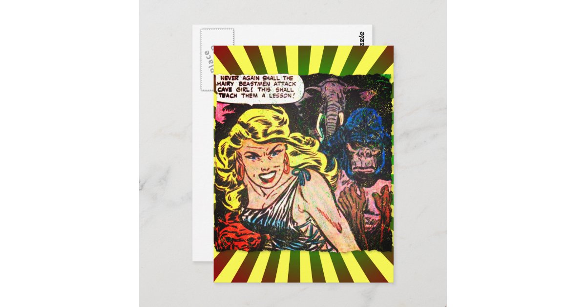 ケーブガール ゴリラ エレファントゴールデンエイジ漫画ブック ポストカード Zazzle Co Jp ケーブガール ゴリラ エレファントゴールデンエイジ漫画ブック ポストカード Zazzle Co Jp