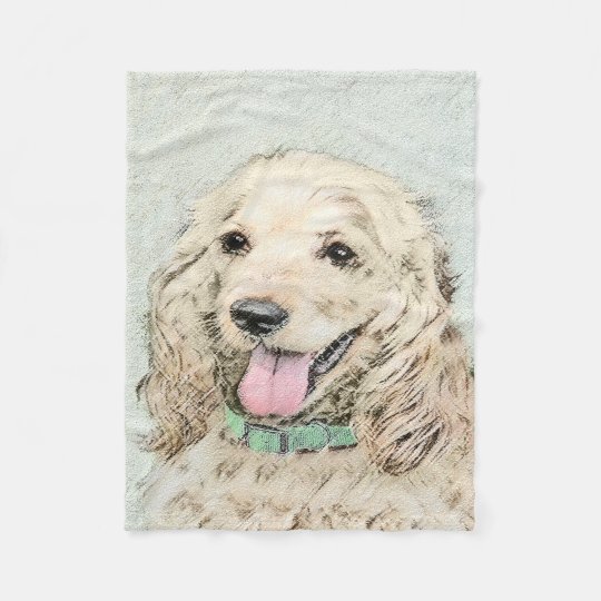 コッカースパニエル犬バフズ絵画オリジナルドッグアート フリースブランケット Zazzle Co Jp