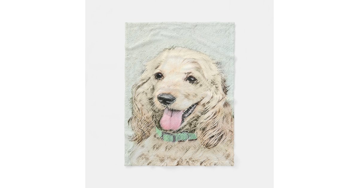 コッカースパニエル犬バフズ絵画オリジナルドッグアート フリースブランケット Zazzle Co Jp